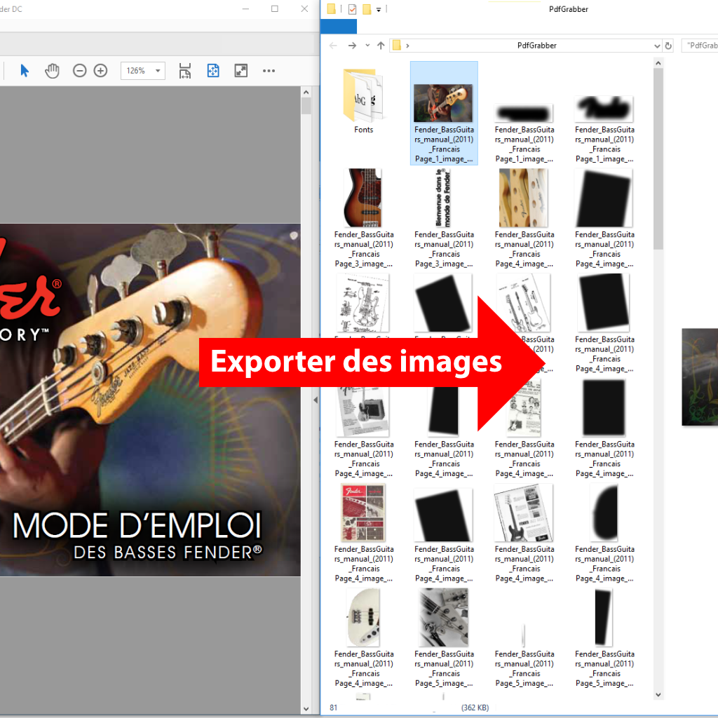 Comparaison: Exporter des images avec PdfGrabber