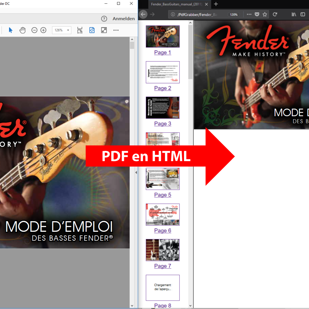 Convertir les PDFs en HTML avec PdfGrabber