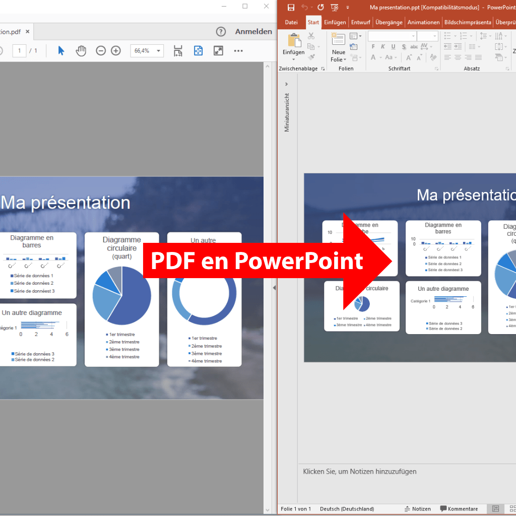 Comparaison: PDF en PowerPoint (PdfGrabber)